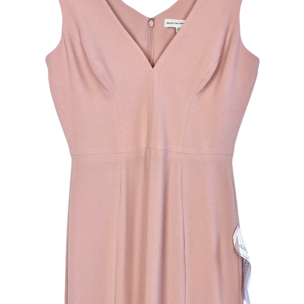 NWOT Dress The Population Sandra Plunge Crepe Trumpet Gown in Blush, Medium - Picture 11 of 16